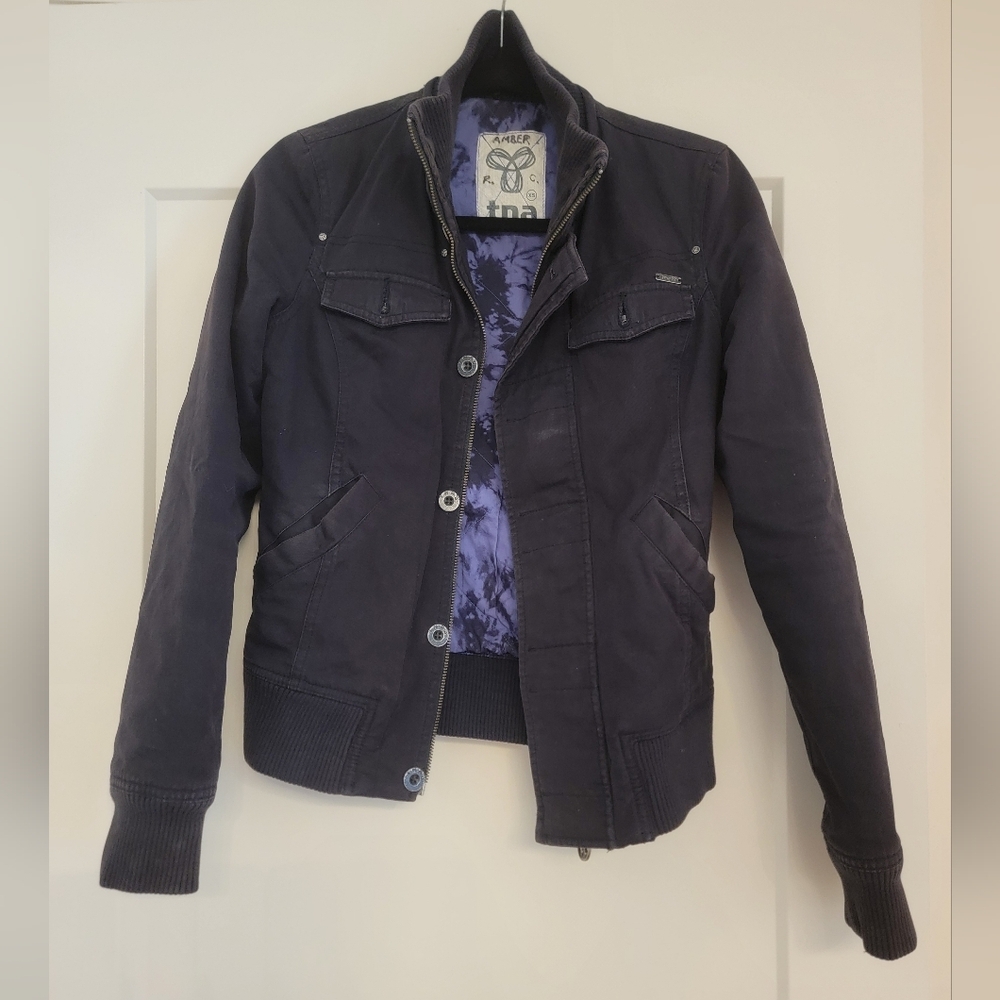 TNA Black Jacket with Purple Lining